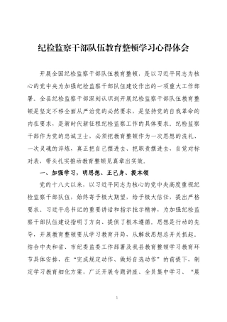 纪检监察干部整顿学习心得体会三篇.docx