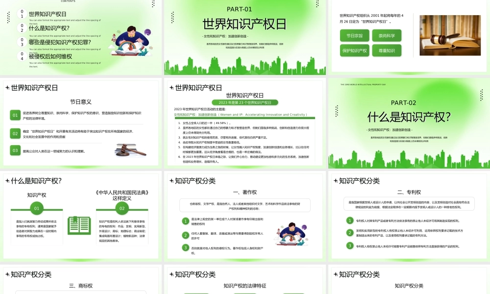 绿色简约风世界知识产权日.pptx