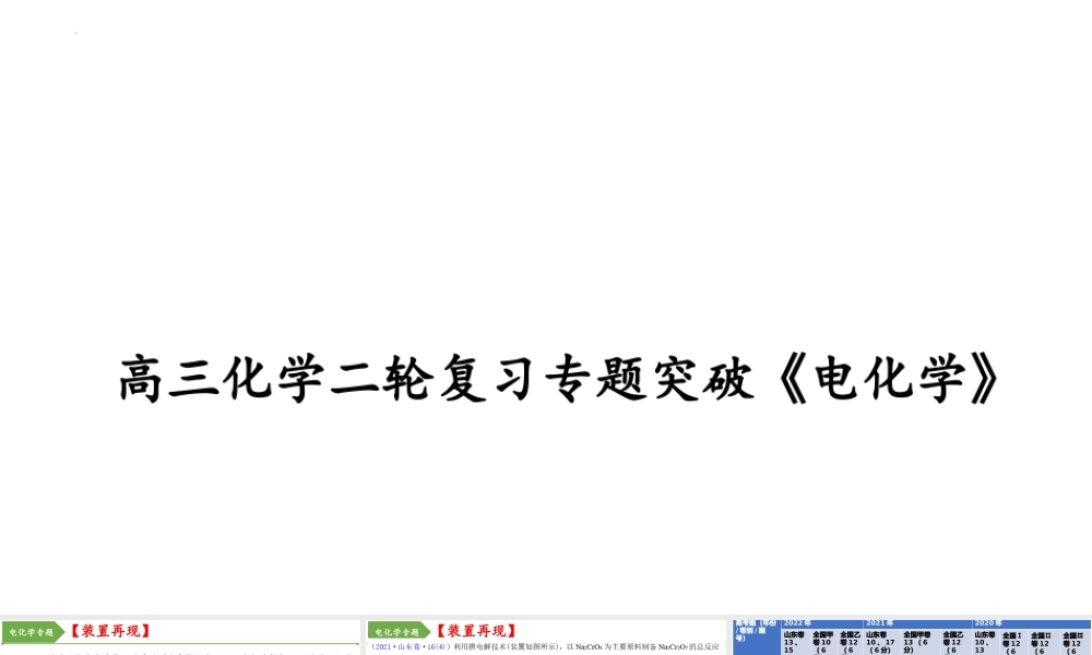 高三化学二轮复习专题突破《电化学》.pptx