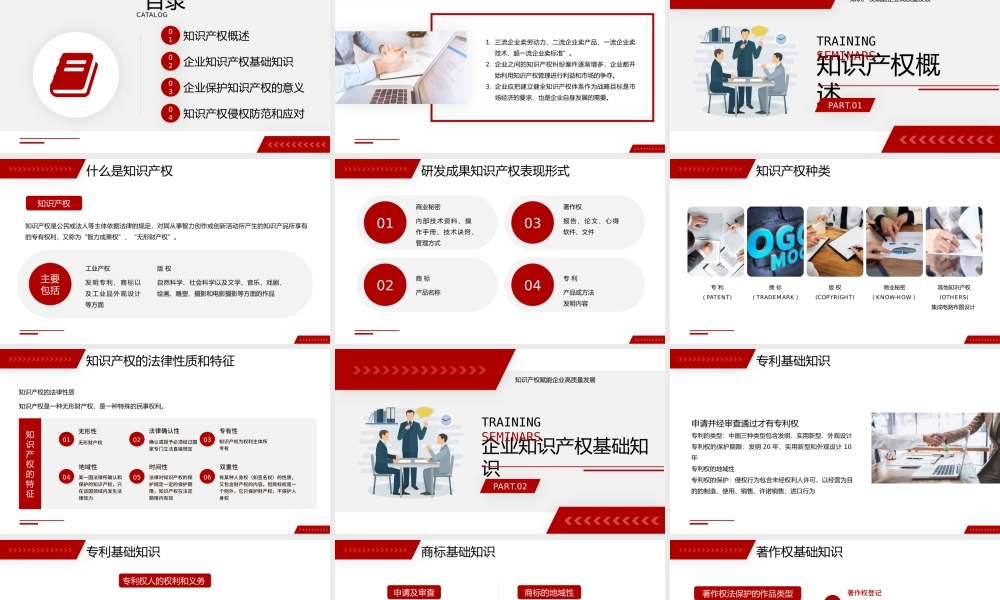 红色简约风企业知识产权培训讲座.pptx