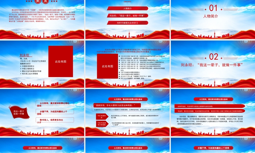 时代楷模刘永坦院士先进事迹PPT为海疆“永坦” 铸造千里慧眼刘永坦的故事PPT课件（带内容）.pptx