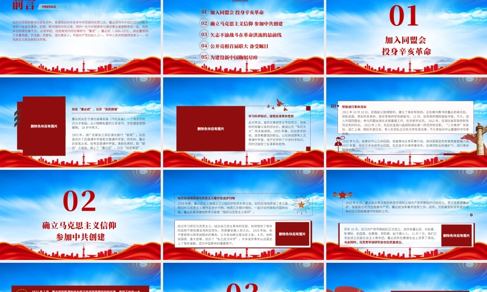 中共创始人董必武人物事迹PPT董必武事迹介绍PPT课件（带内容）.pptx