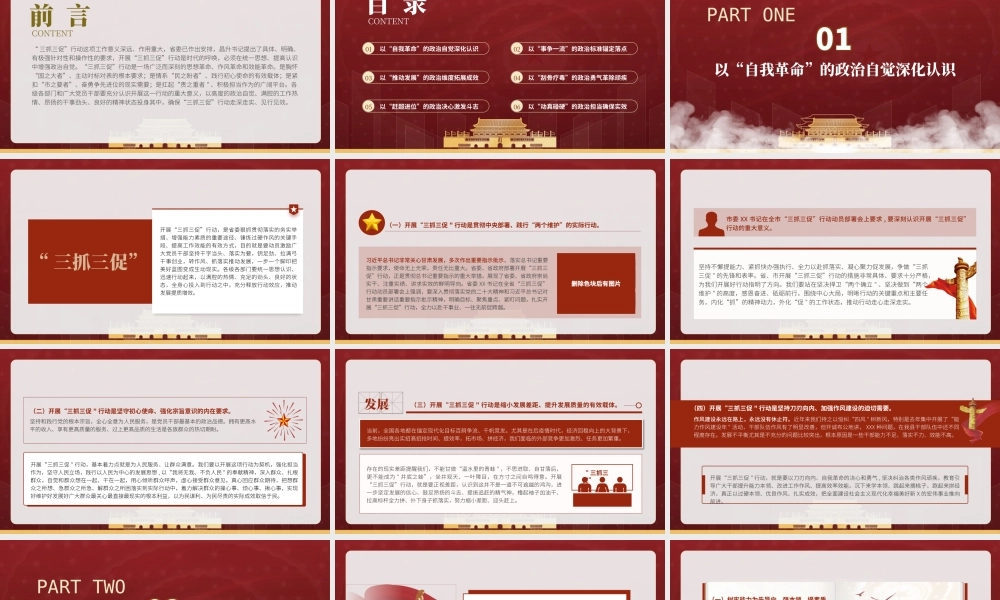 确保“三抓三促”行动走深走实见行见效PPT党支部三抓三促行动专题党课PPT课件（带内容）.pptx