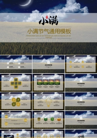 农业海报风二十四节气小满背景介绍习俗由来.pptx
