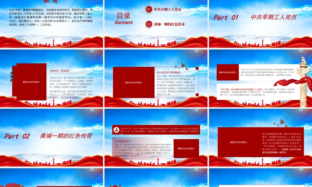 学习北伐英雄赵子俊的红色故事PPT黄埔一期的红色传奇赵子俊事迹介绍PPT课件（带内容）.pptx