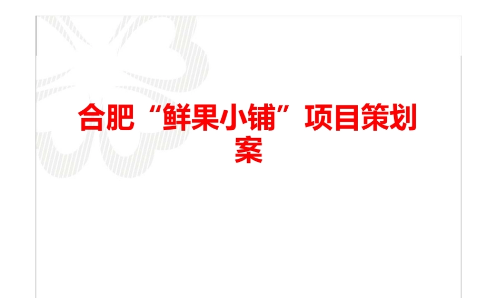 金鹃-合肥“鲜果小铺”项目策划案.pptx