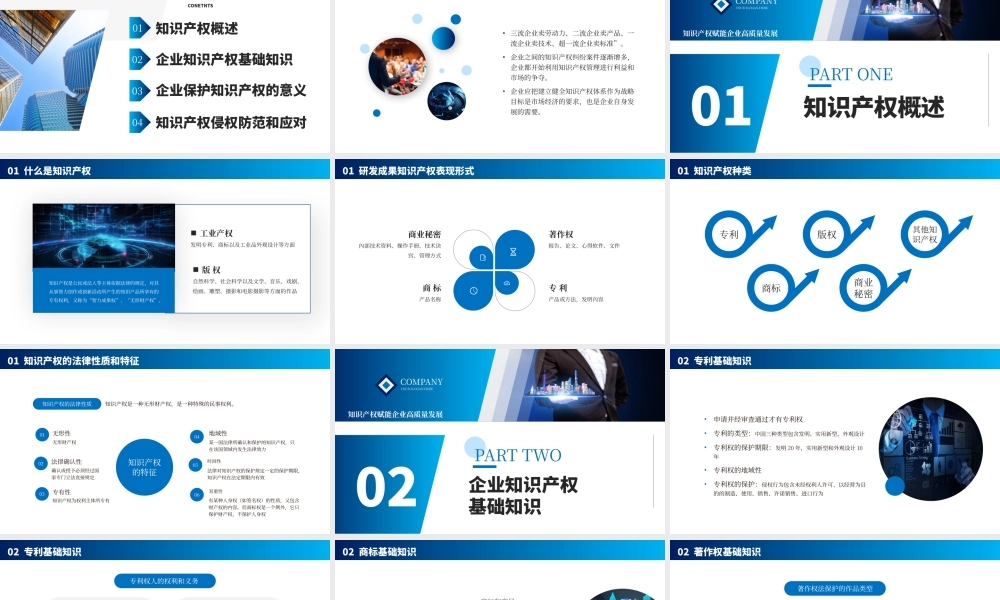蓝色商务企业知识产权培训讲座PPT模板.pptx