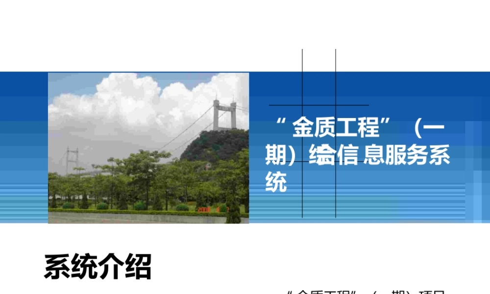 管理服务_金质工程_(一期)综合信息服务系统用户培训.pptx