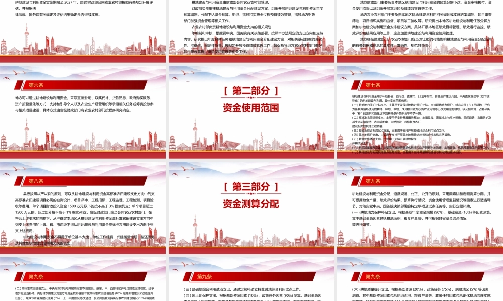 学习2023《耕地建设与利用资金管理办法》重点内容PPT课件（带内容）.pptx