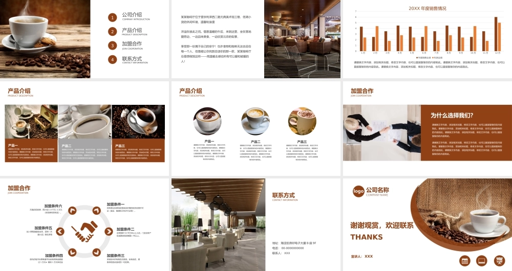 棕色简洁咖啡厅产品介绍招商加盟策划书.pptx