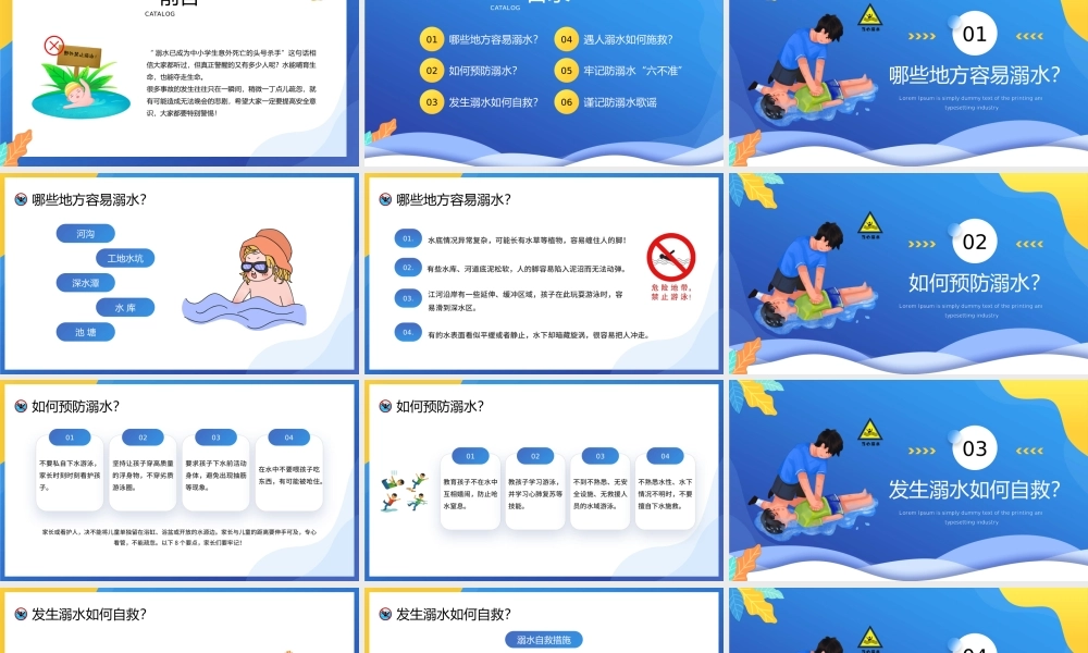 蓝色卡通风预防溺水六不准.pptx
