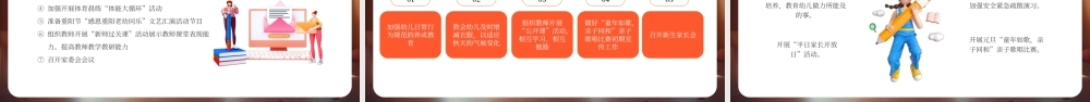 橙色卡通3D立体C4D幼儿园家委会会议培训PPT.pptx