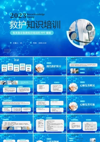 现代救护知识培训PPT心肺复苏胡急救知识PPT课件（带内容）.pptx