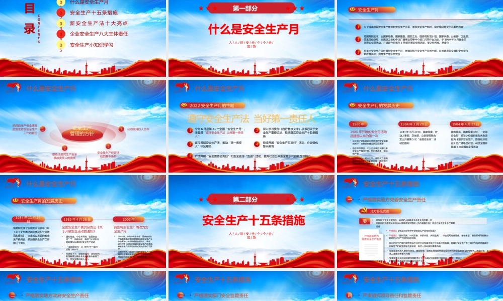 2023安全生产月人人讲安全个个会应急PPT企业安全生产小知识学习PPT课件（带内容）.pptx