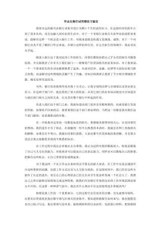 毕业生银行试用期实习鉴定.doc