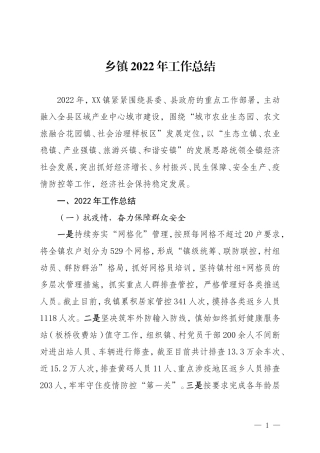 乡镇2022年工作总结.doc