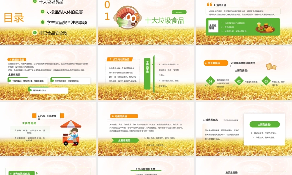 2023年6月食品安全宣传周小学生食品安全主题班会PPT食品安全健康守护PPT课件（带内容）.pptx