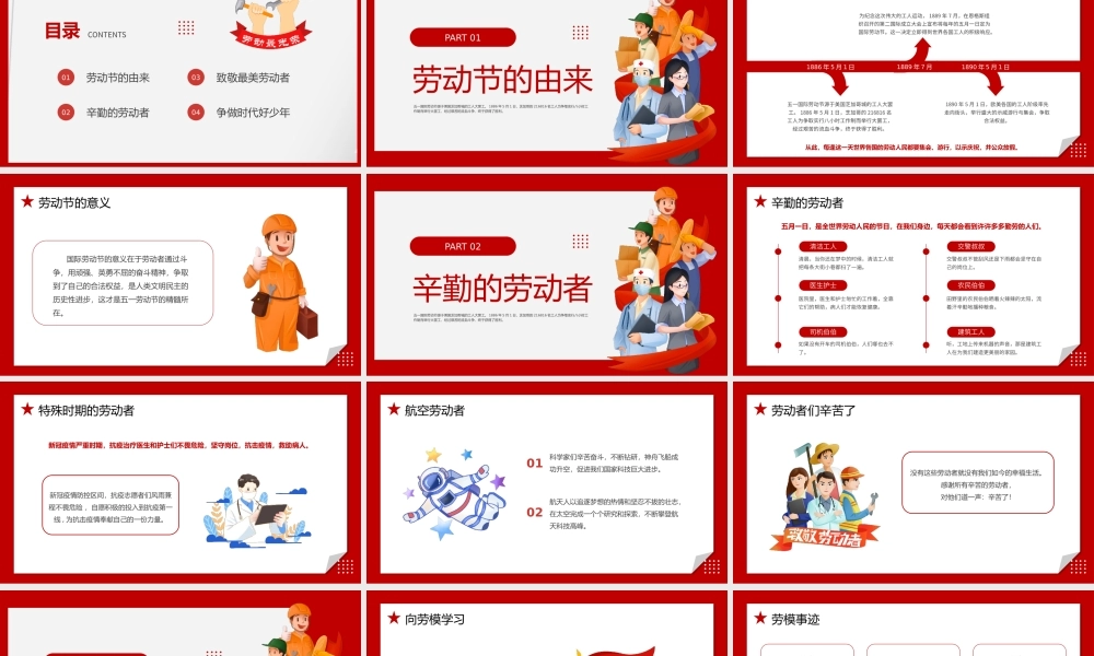五一劳动节介绍PPT模板.pptx