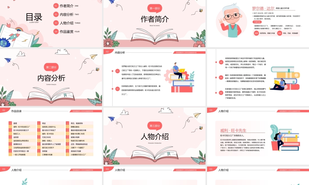 罗尔德达尔名著《查理的巧克力工厂》读书分享会读后感PPT课件（带内容）.pptx