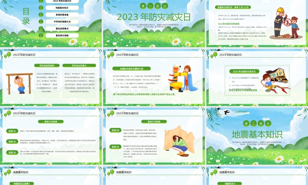 2023年第15个防灾减灾日防震减灾科普知识讲座PPT防范灾害风险护航高质量发展PPT课件（带内容）.pptx