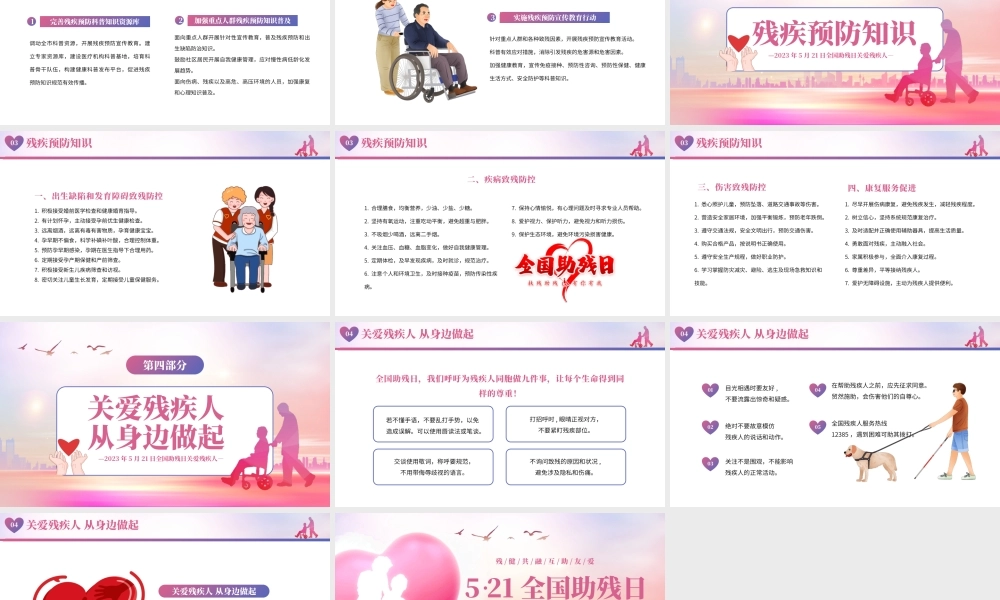 粉色简约风全国助残日.pptx