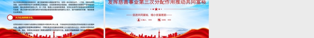 发挥慈善事业第三次分配作用推动共同富裕PPT促进共同富裕缩小贫富差距PPT课件（带内容）.pptx