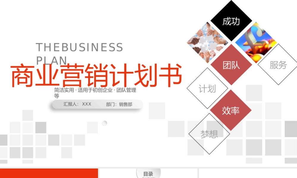 红色简约企业创业营销策划书项目介绍.pptx