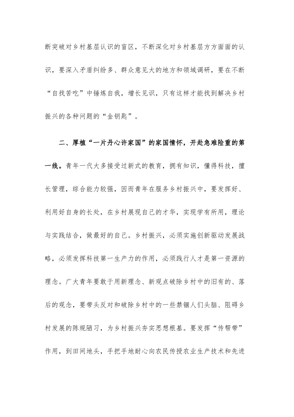 青年干部座谈交流发言：在乡村振兴“主战场”彰显青春担当.docx_第3页