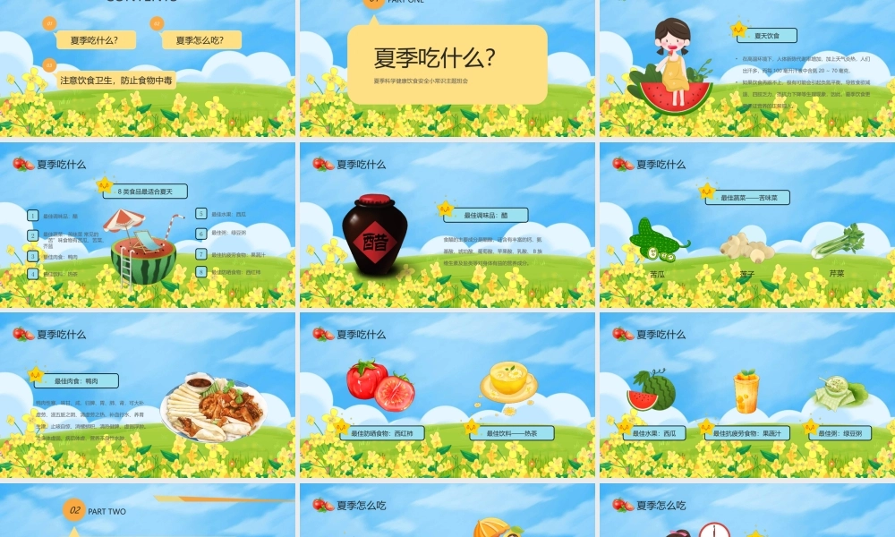 夏季科学健康饮食安全小常识主题班会PPT注意饮食卫生防止食物中毒PPT课件（带内容）.pptx