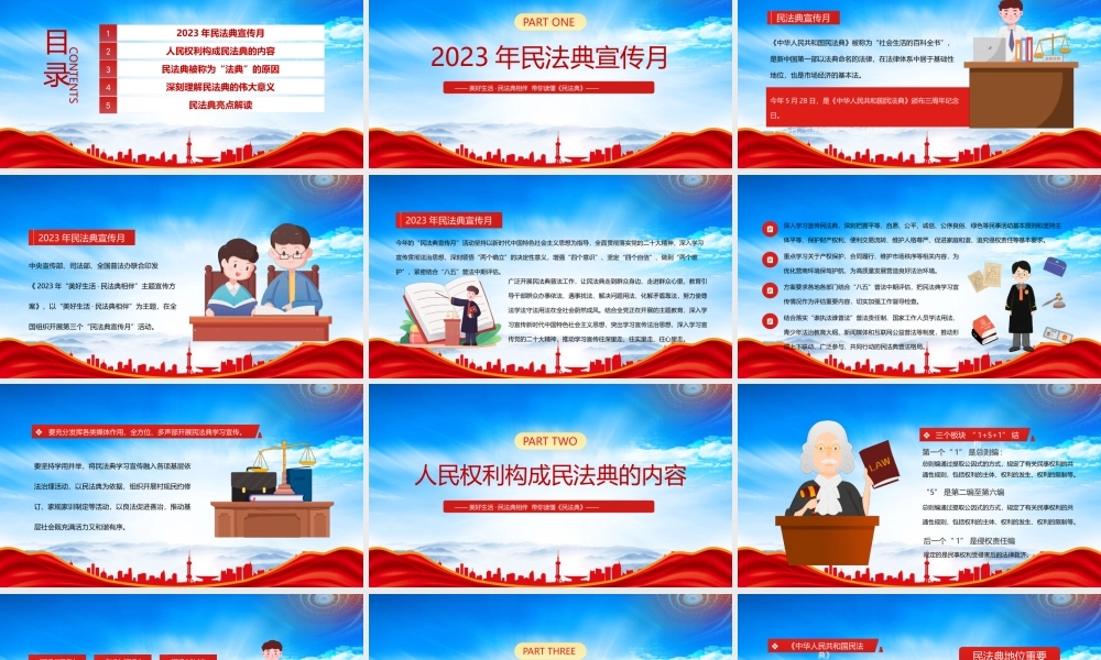 2023第三个民法典宣传月活动宣传PPT典亮美好生活读懂民法典PPT课件（带内容）.pptx