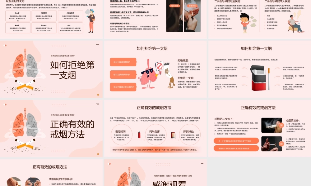 世界无烟日吸烟的危害知识宣传PPT模板.pptx