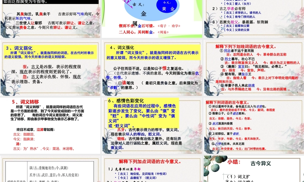 2023届高考专题复习：文言词古今异义课件PPT模板.pptx