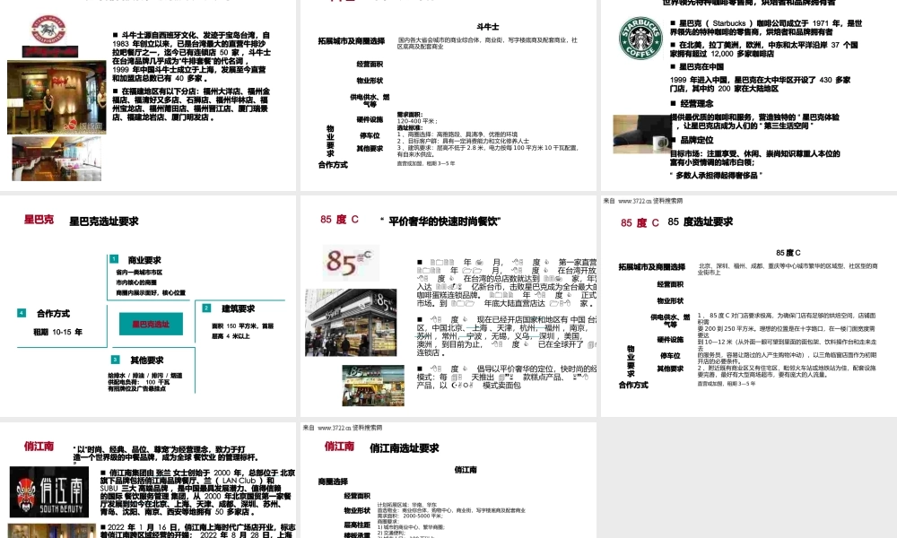 中高端餐饮业态分类及选址要求报告.pptx