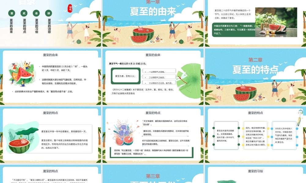 二十四节气之夏至介绍PPT模板(含具体内容).pptx