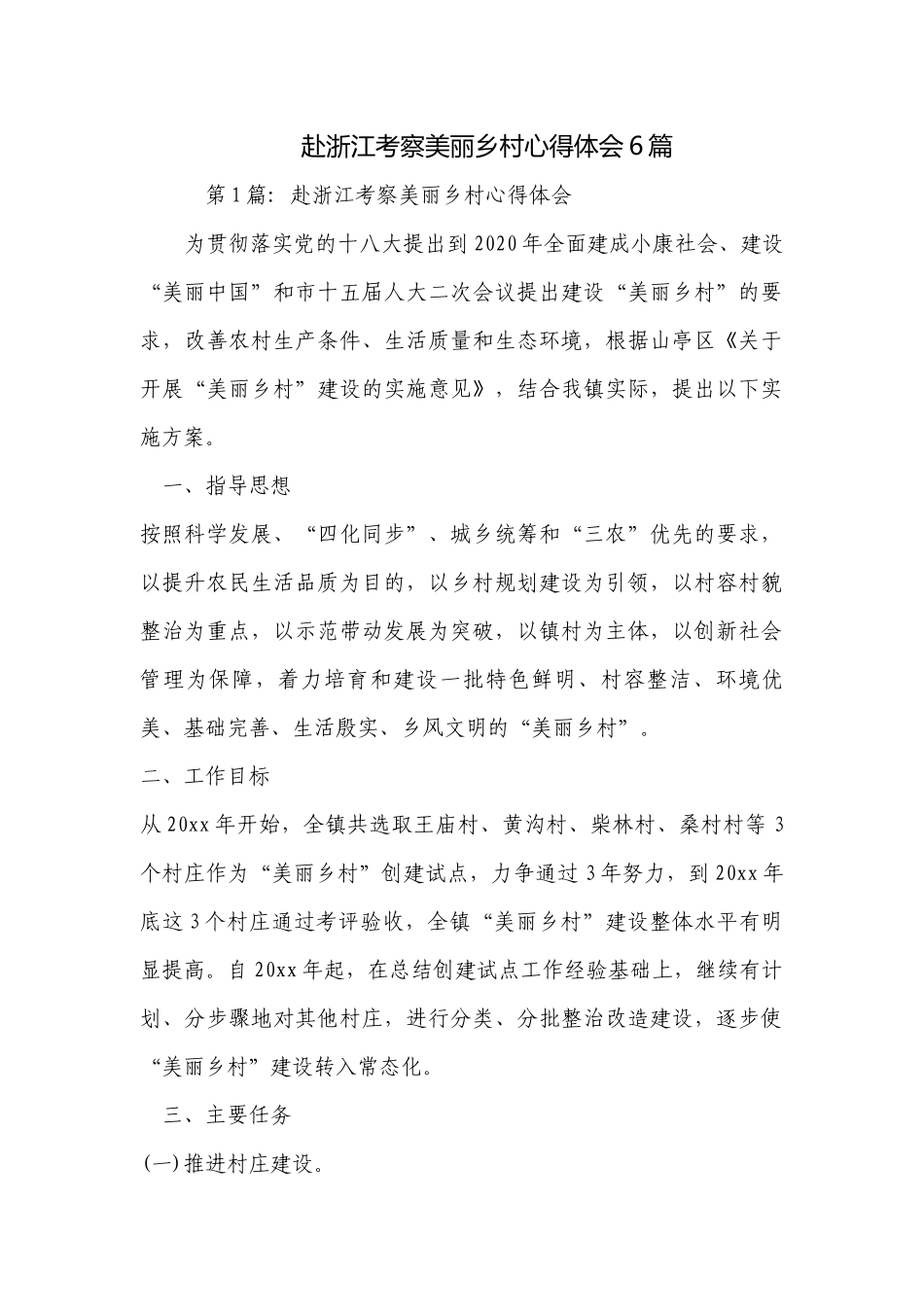 赴浙江考察美丽乡村心得体会6篇.docx_第1页