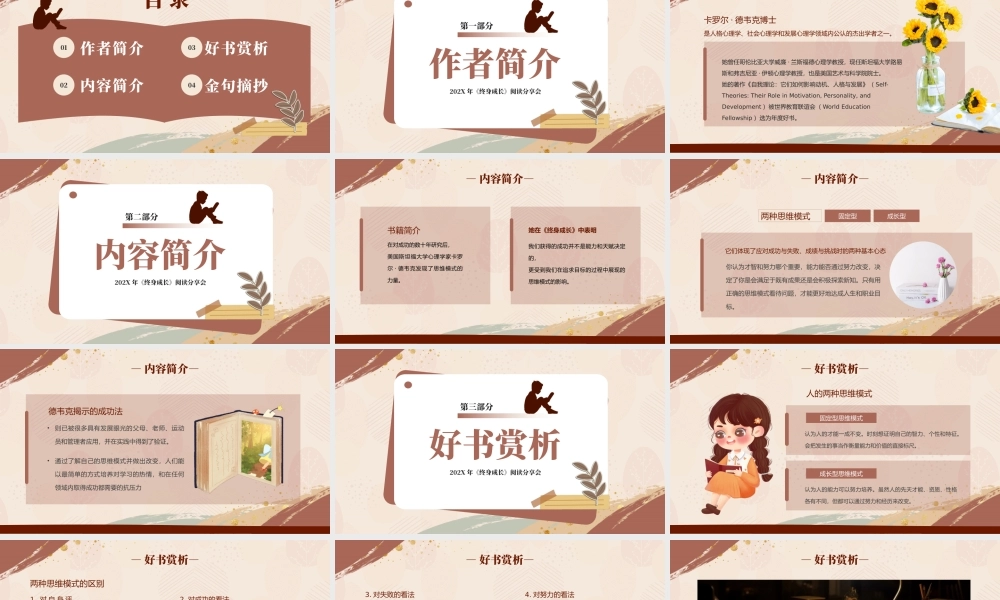 棕色卡通风简约好书推荐PPT.pptx