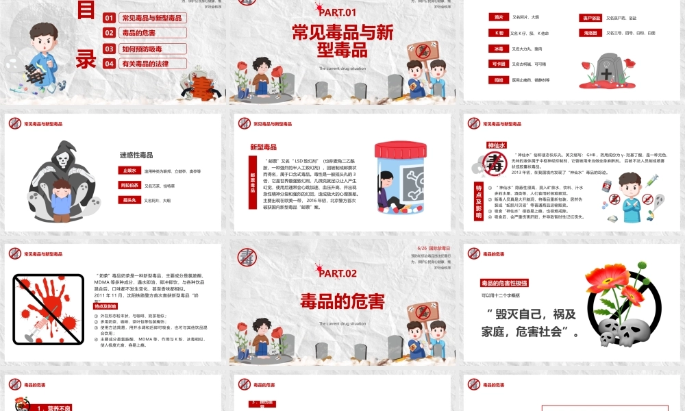 红色卡通风远离毒品拥有绿色人生.pptx