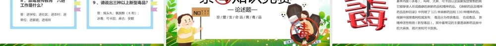 绿色卡通风禁毒知识竞赛PPT模板.pptx