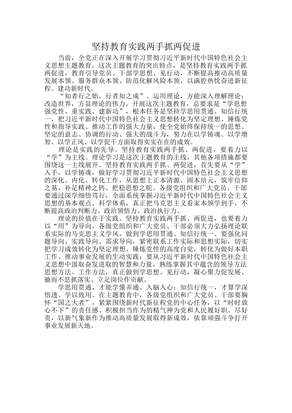 坚持教育实践两手抓、两促进.docx_第1页
