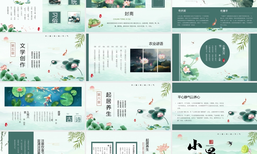 绿色中国风二十四节气之小暑.pptx
