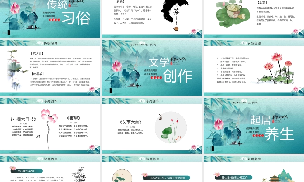 中国风二十四节气之小暑PPT模板.pptx