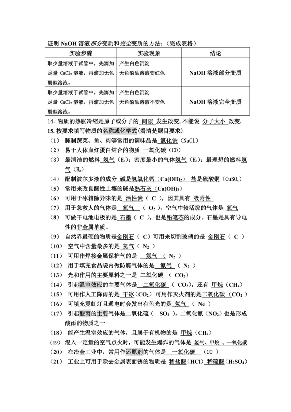 2023黑龙江尚志蜜蜂中学中考化学知识点填空大总结.docx_第2页
