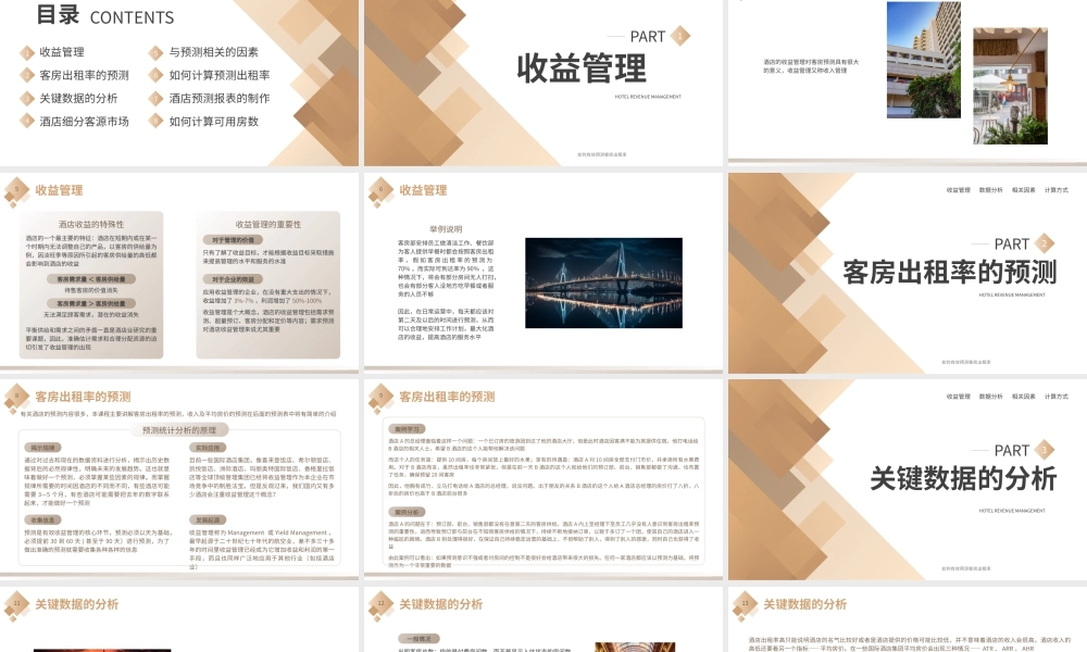 商务风酒店收益管理培训课件PPT模板.pptx
