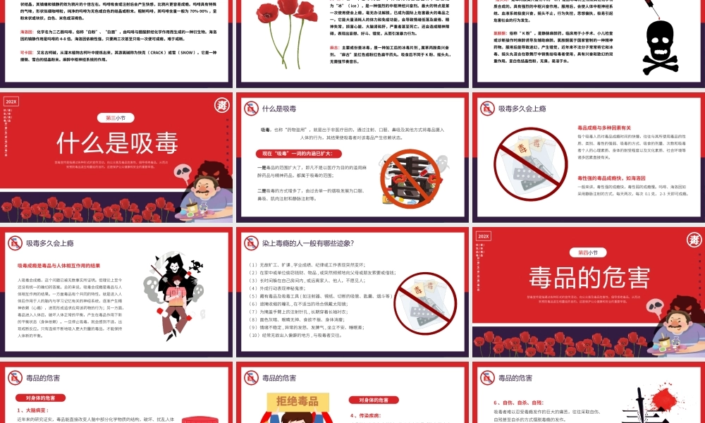 识毒防毒拒毒禁毒宣传教育PPT模板（含具体内容）.pptx