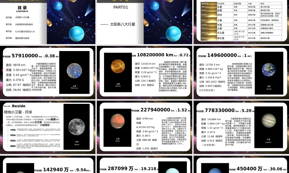 太阳系天文科普知识课件PPT模板（含具体内容）.pptx