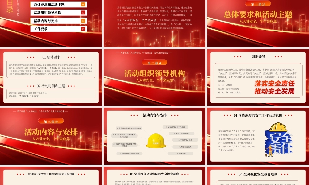 红色大气企业2023年安全生产月活动方案PPT模板.pptx