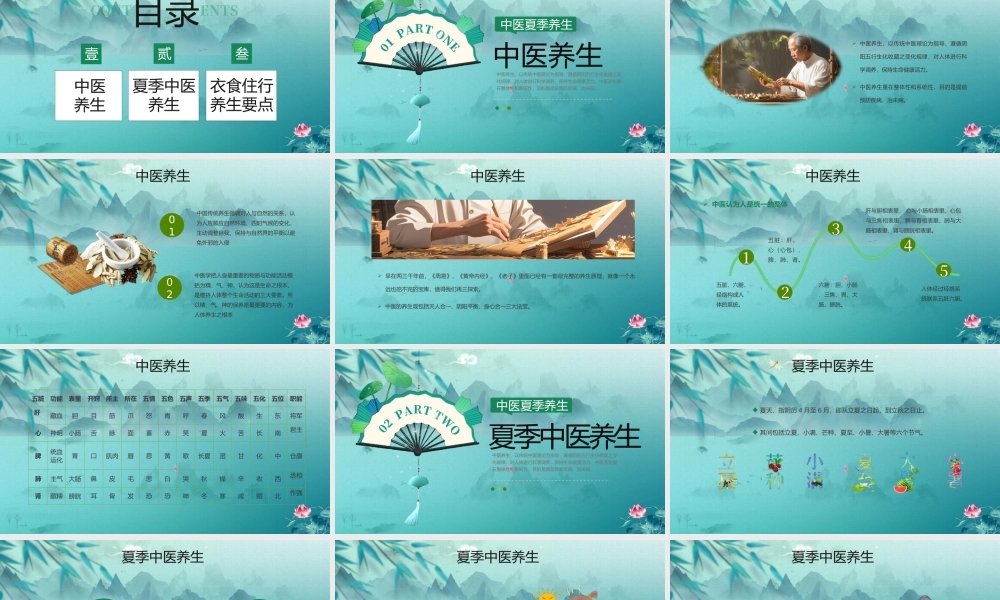 中医夏季养生PPT夏季健康养生科普PPT课件（带内容）.pptx