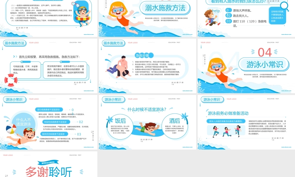夏季防溺水安全主题班会PPT模板( 含具体内容).pptx