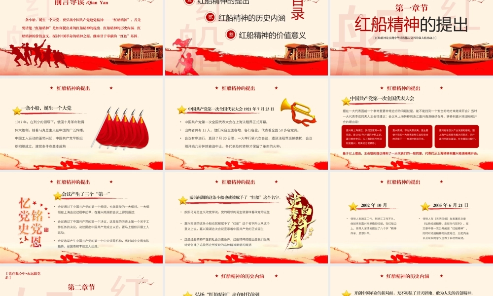 红色党政风赓续红船精神PPT模板.pptx