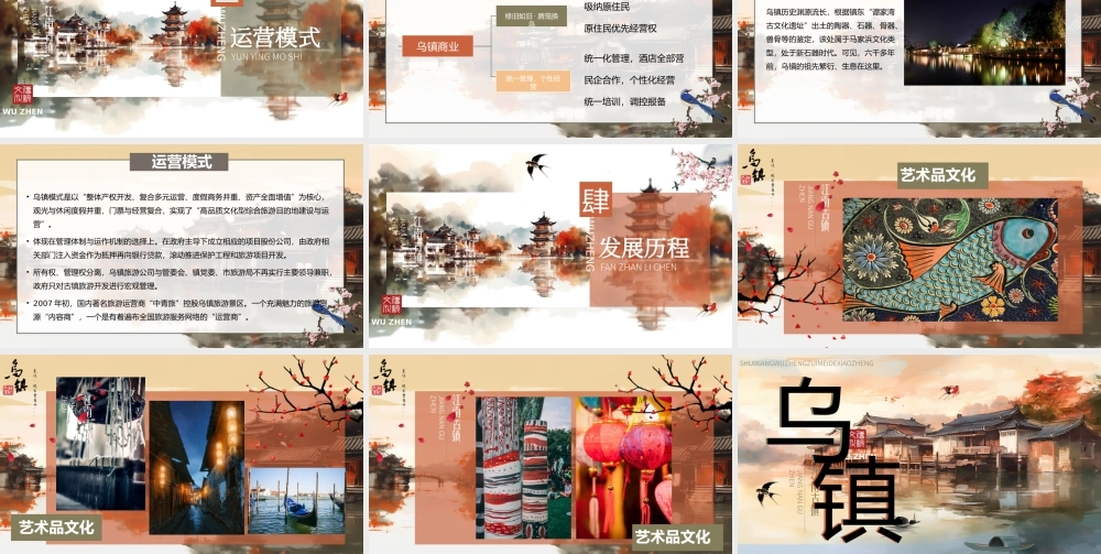 水墨中国风乌镇旅游介绍.pptx